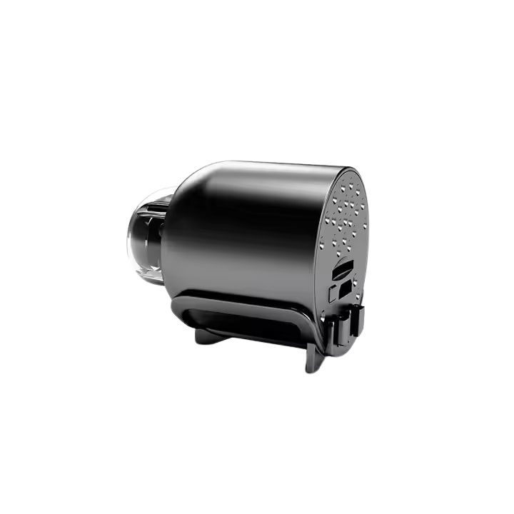 Mini Spy Camera on table, Back view of wireless spy camera, Spy cam showing motion detection in action