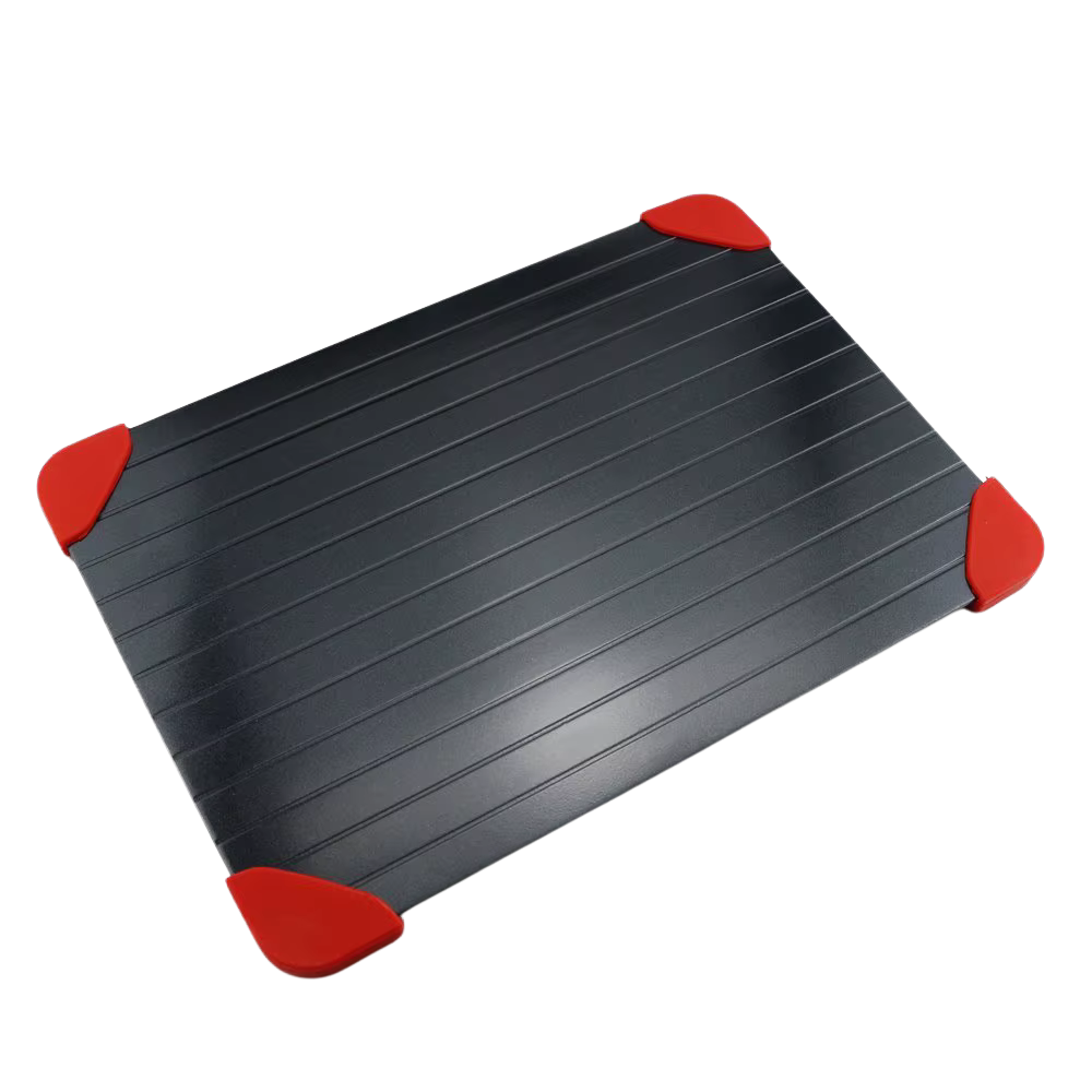 RapidThaw aluminum defrosting tray for frozen meat and food